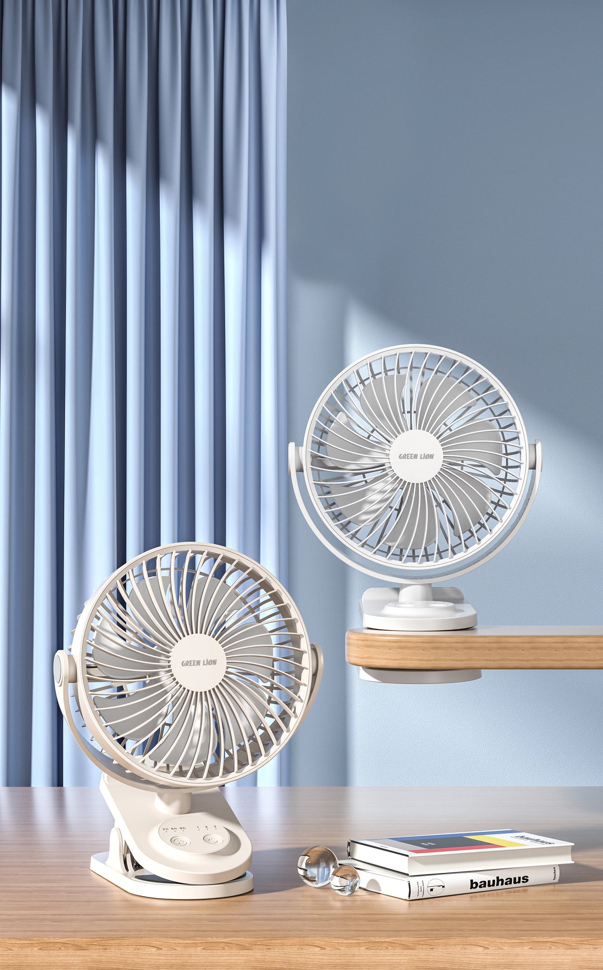 Green Lion Clip-On Portable Fan - White – image 4