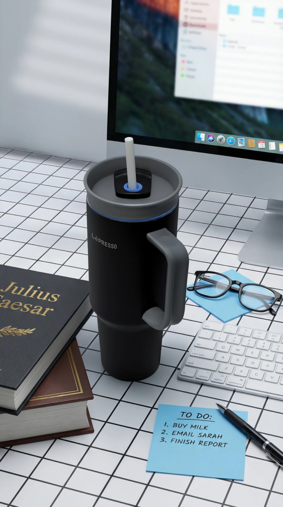 LePresso Quirk Sip Insulated Tumblerwith Double Wall Vacuum - Blue – image 4