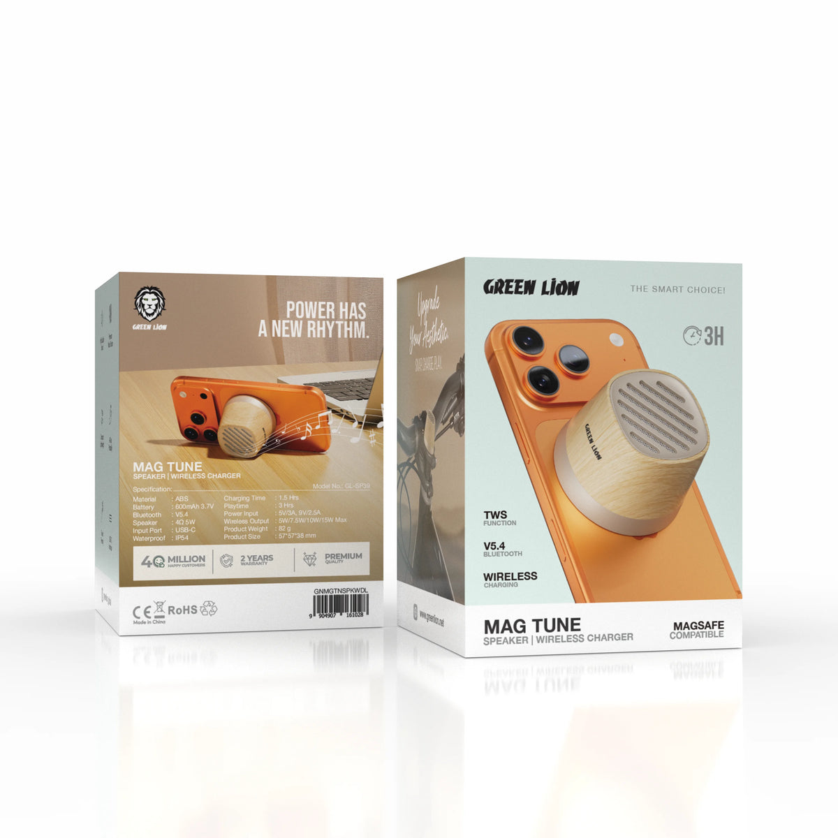 Green Lion MAGTUNEMini Speakerand Wireless Charger - LightWood – image 4