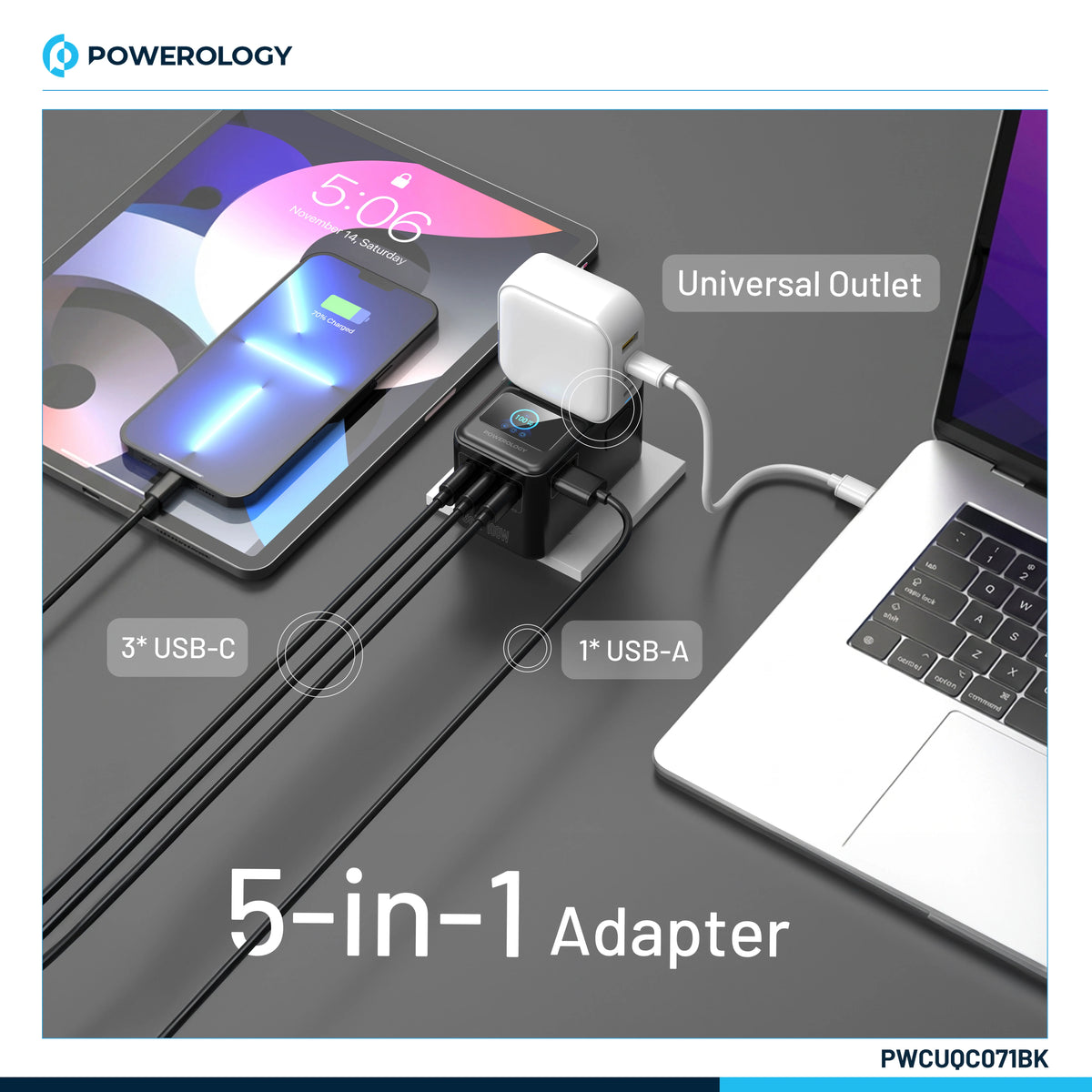 Powerology Voltvoya Gan Travel Adapter Black – image 13