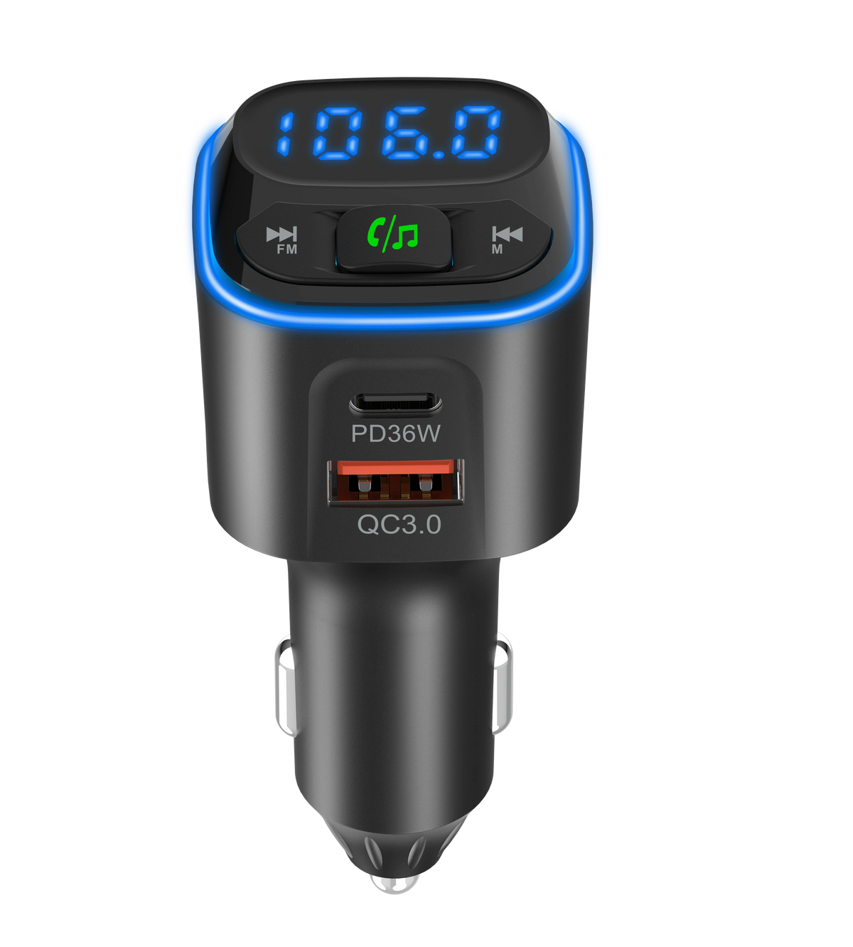Green Lion Fm Transmitter Dual Port Car Charger Black – image 6