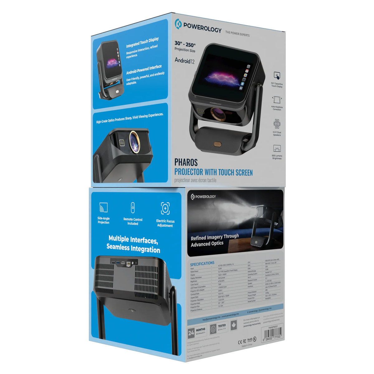 Powerology Pharos Projector with Touch Screen Gray – image 7