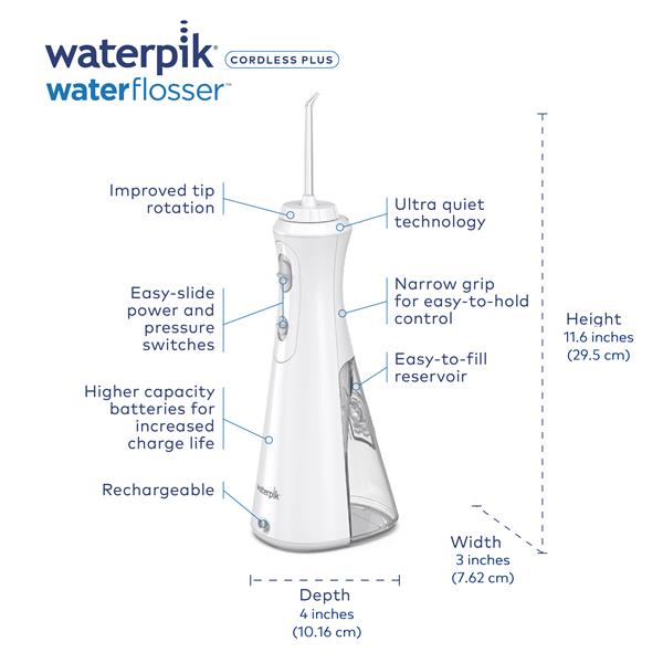 Waterpik Cordless Plus Water Flosser White – WP450ME