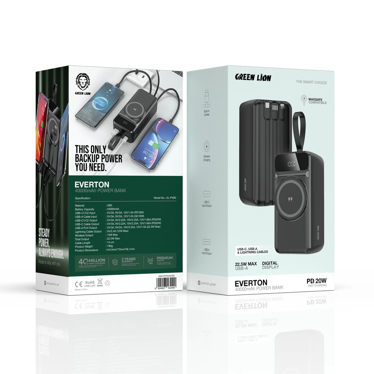 Green Lion Everton 40000mAh Power Bank PD 20w Black – image 4