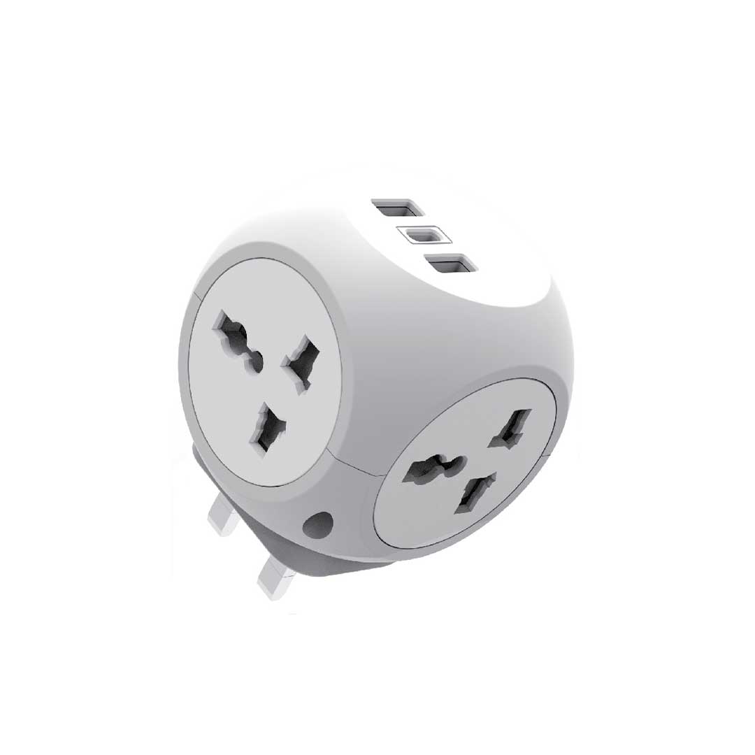 Green Lion Multi Port Travel Adapter White