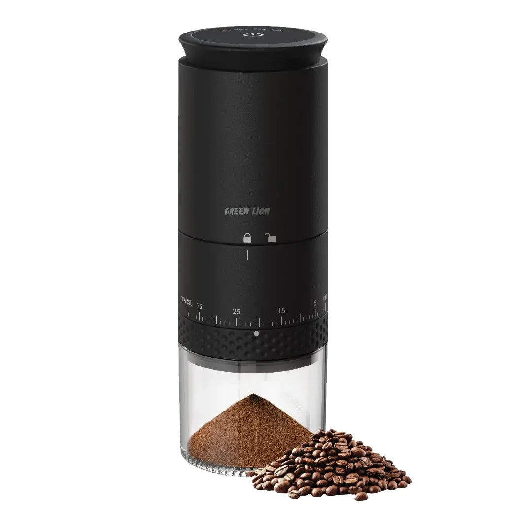 Green Lion Grind Pro Coffee Grinder Rechargeable Black