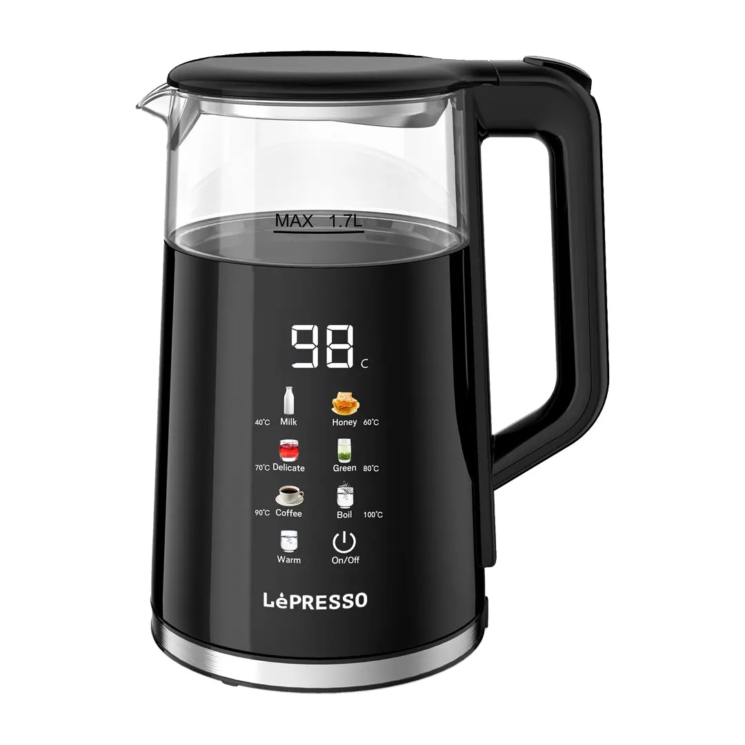 LePresso Electric Window Kettle Multi Temprature Display Black