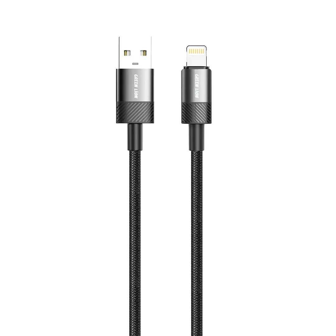 Green Lion Spark USB A to Lightning Cable Black