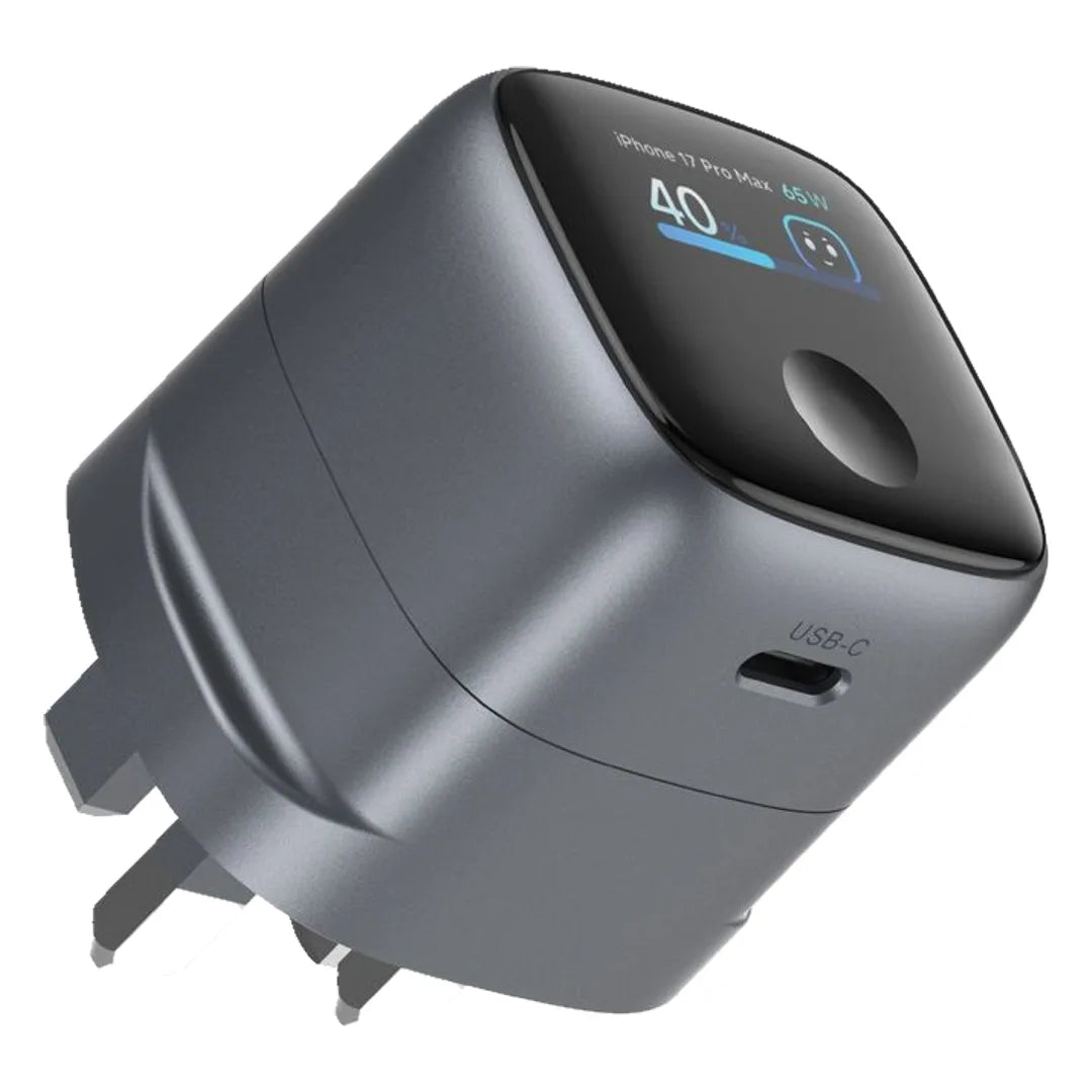 Green Lion Prime Avs Tft Wall Charger with Ganstorm Technology Grey