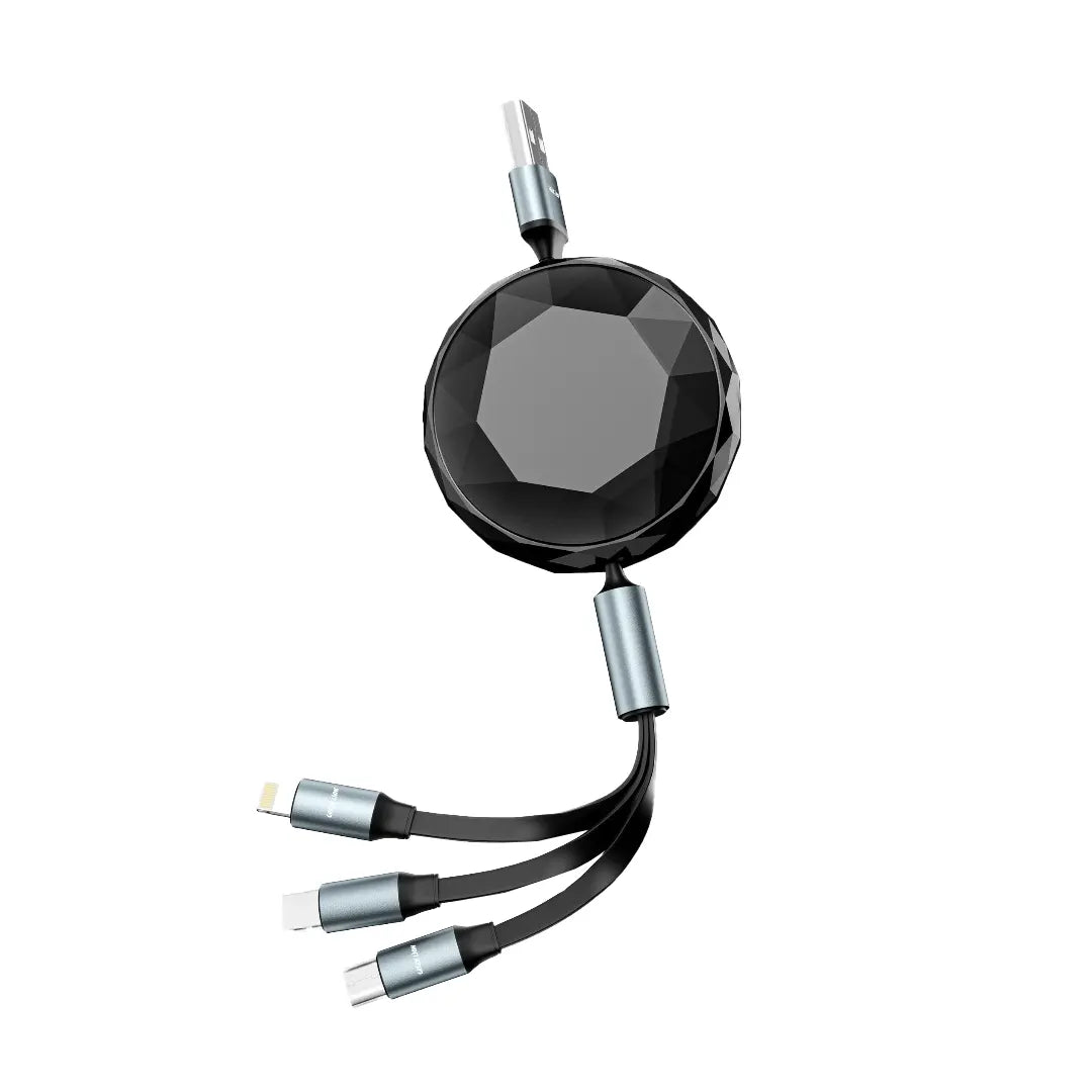 Green Lion 5 in 1 Diamond Retractable Cable Black