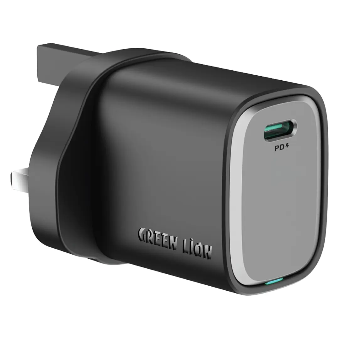 Green Lion Supra 45w Uk Wall Charger Black Grey