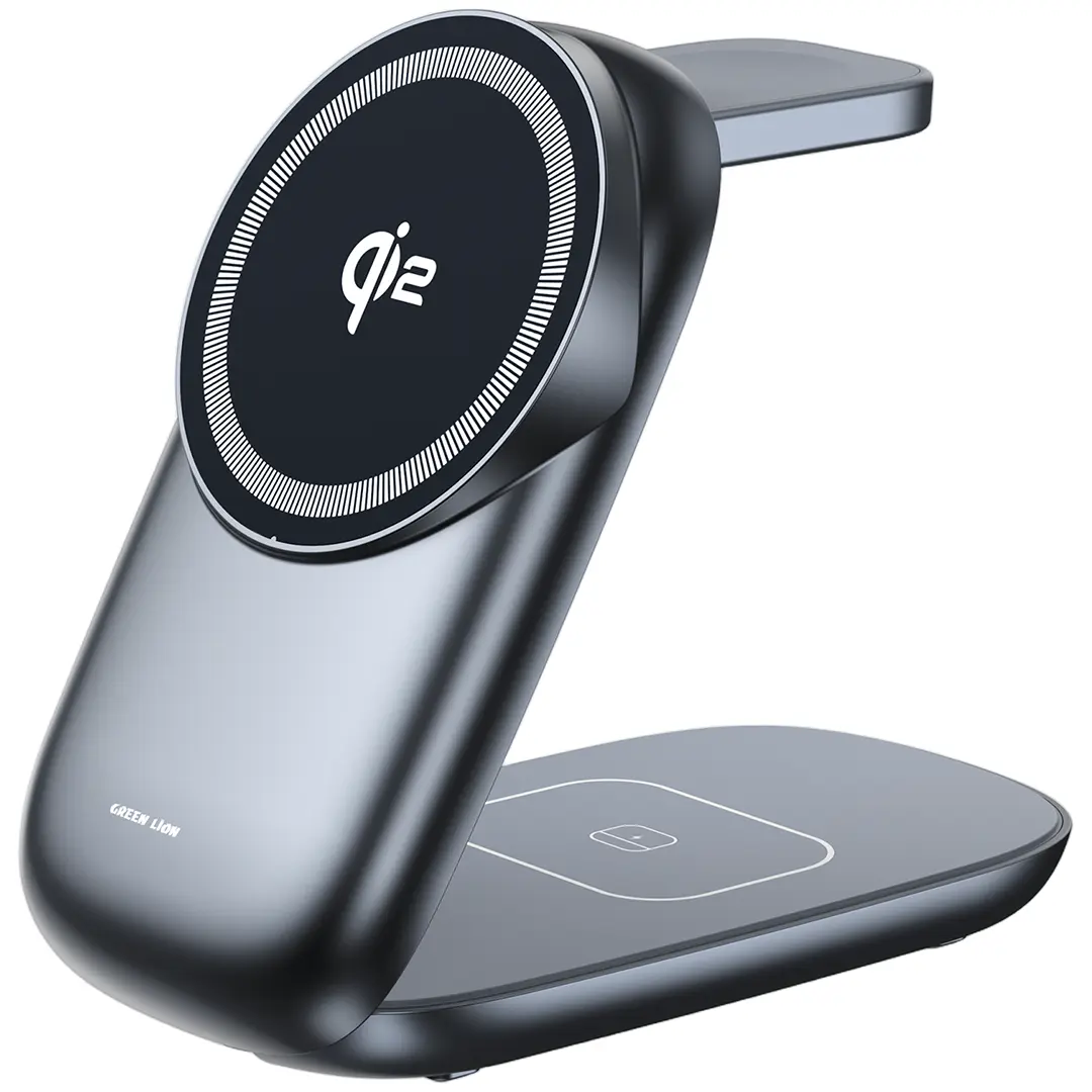 Green Lion 3 in 1 Magfold Wireless Charger Gray