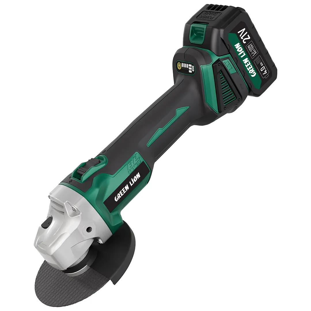 Green Lion GAG-900 Cordless Angle Grinder Tool- Brushless 2*21 V 4.0 Ah Battery