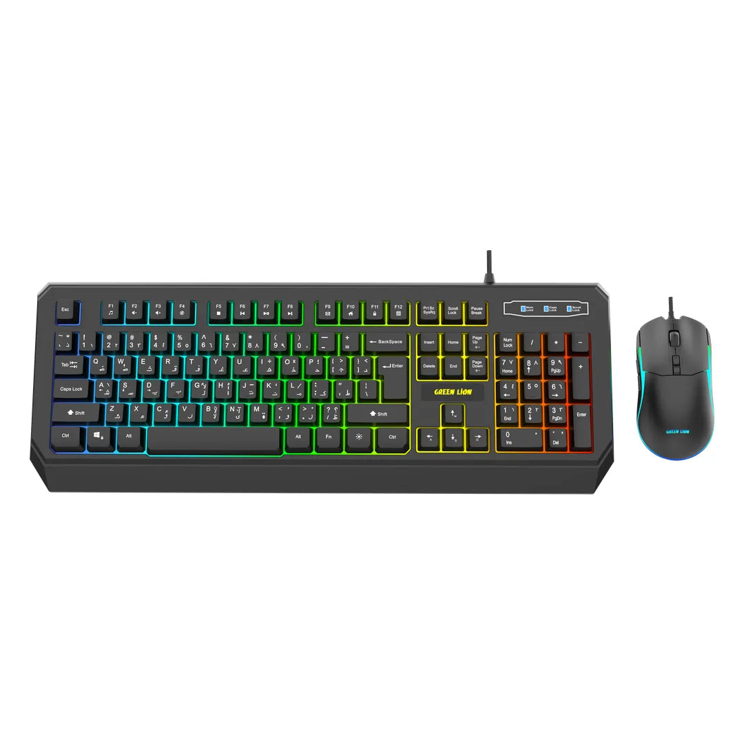 Green Lion Gkm 65 Gaming Mouse Keyboard Combo Black