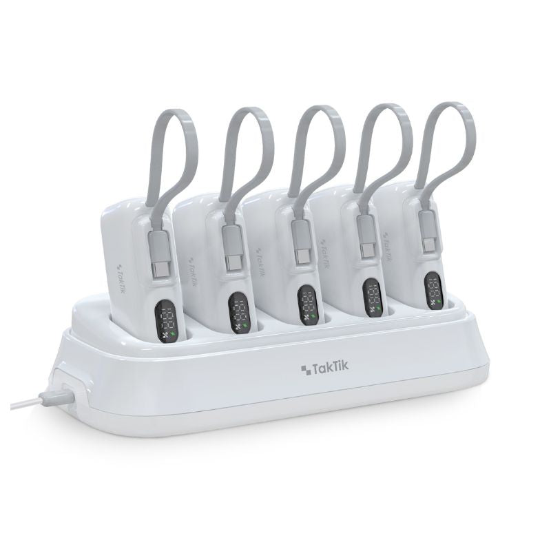 محطة شاحن متنقل باور بنك تايب سي 5 في 1 تكتك 10000 مللي أمبير Power Bank Station Set