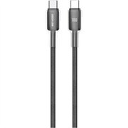 Green Lion USB C to USB C Transparent Pc Casing 1m Braided Cable PD 100w Black