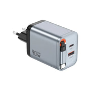 Green Lion Gan Premium Eu Plug Wall Charger 40w Gray