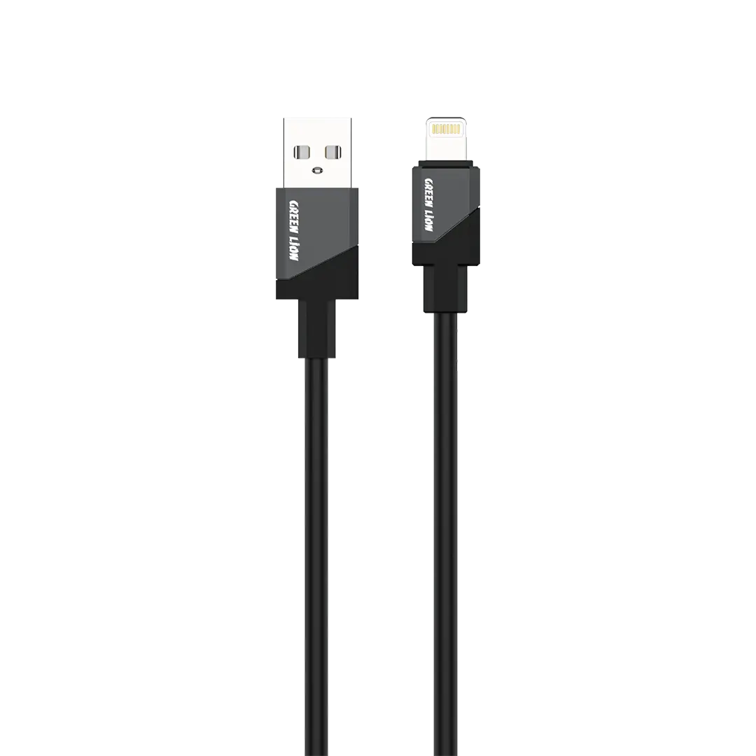 Green Lion USB A to Lightning Silicone Cable Black