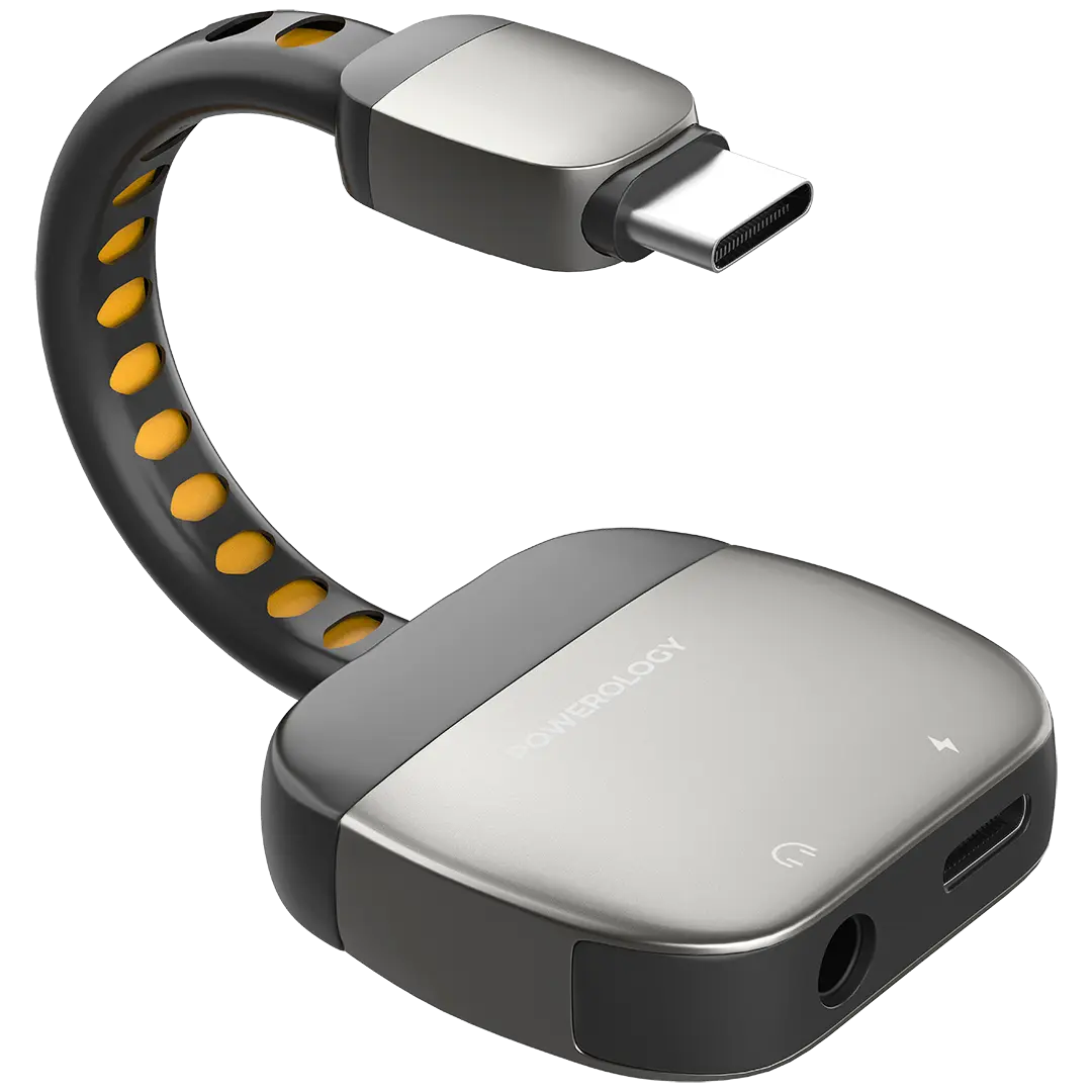 Powerology 2 in 1 Adapter Type C to 3 5mm Aux Gray