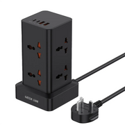 Green Lion Power Tower Multi Port Power Strip Black