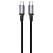 Green Lion 240w USB C to USB C Ultra Fast Charging 1m Braided Cable Black