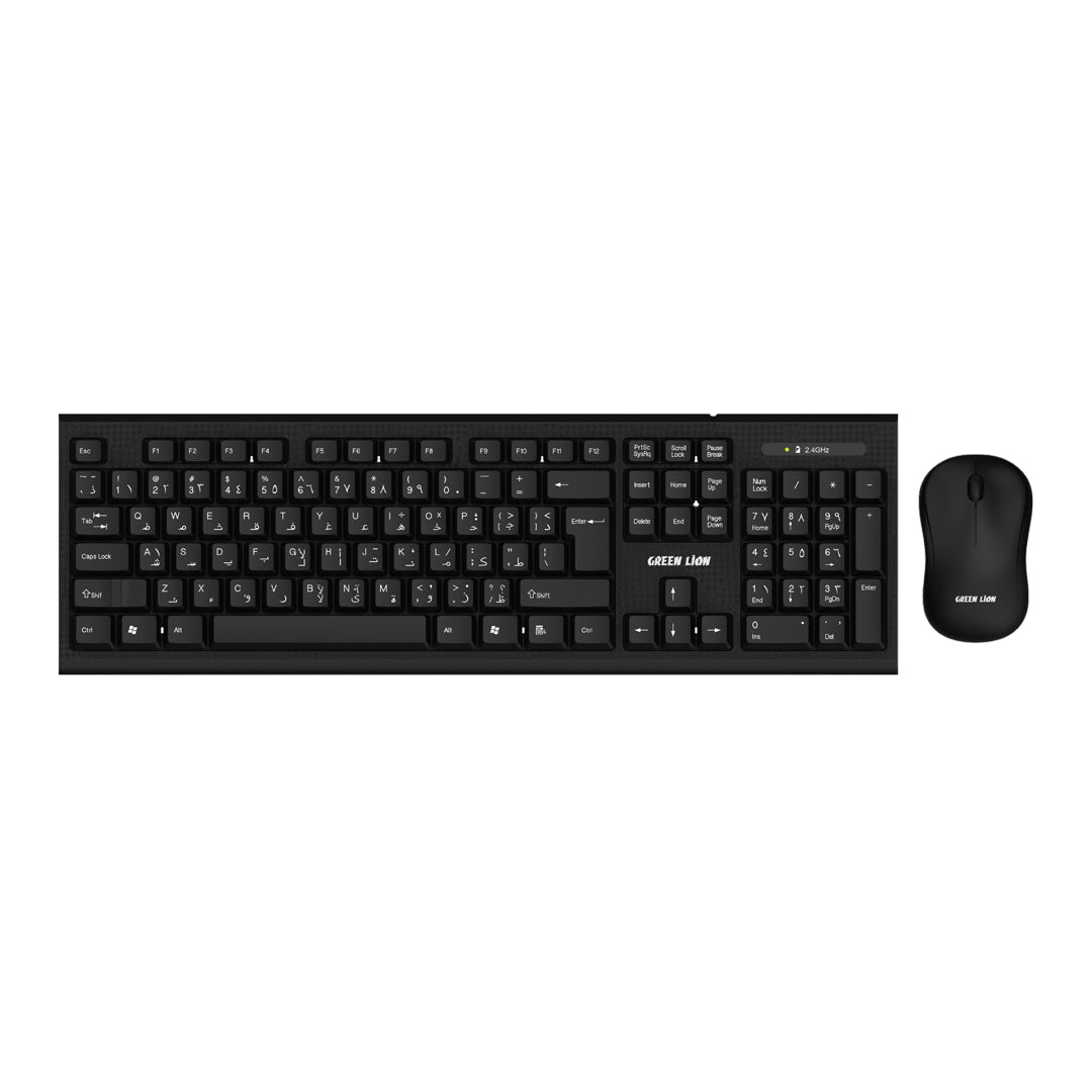 Green Lion Wireless Keyboard and Mouse Black