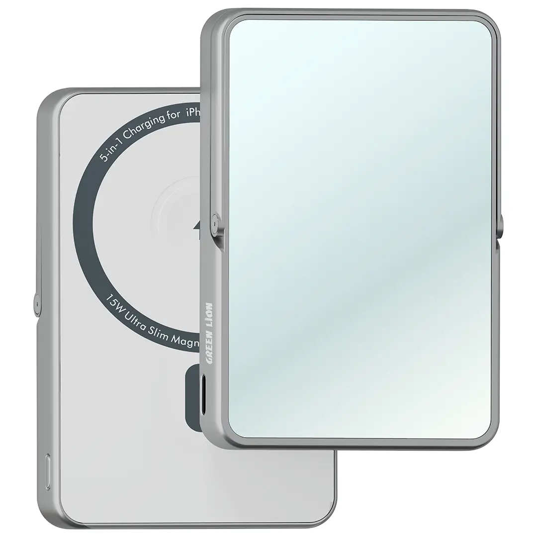 Green Lion Mirror Bank 10000mAh MagSafe Power Bank Silver