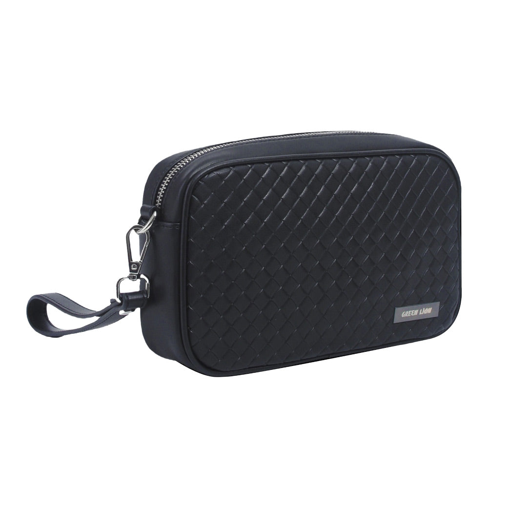 Green Lion Verso Clutch Bag Black
