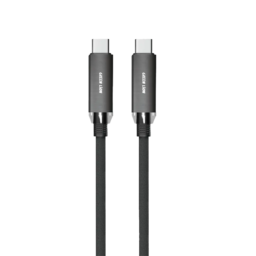 Green Lion Braided Type C to Type C Cable 240w 1 Mtr Black