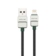 Green Lion USB A to Lightning Electroplated Braided Cable Black Dark Green