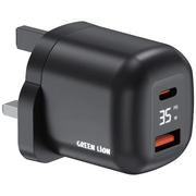 Green Lion Q Series Uk Plug USB C USB A Black