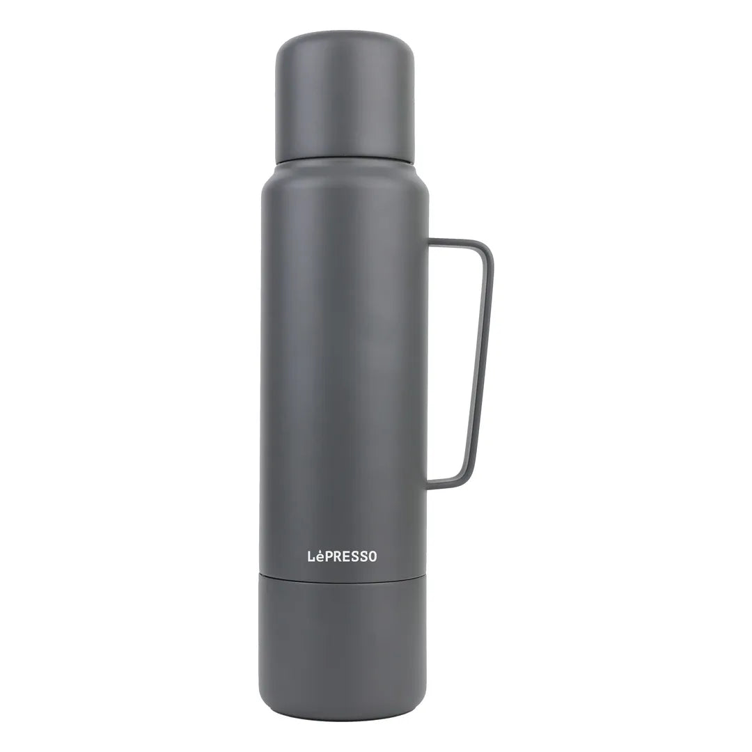 LePresso Vacaflow Double Wall Insulated Vacuum Bottle Grey