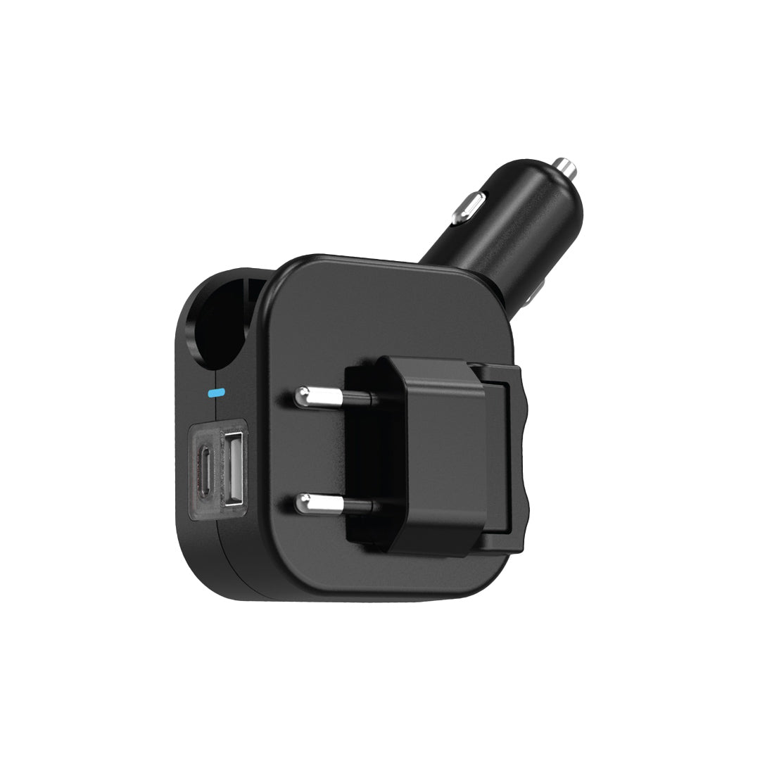 Green Lion Duo Power Car and Wall Charger Black