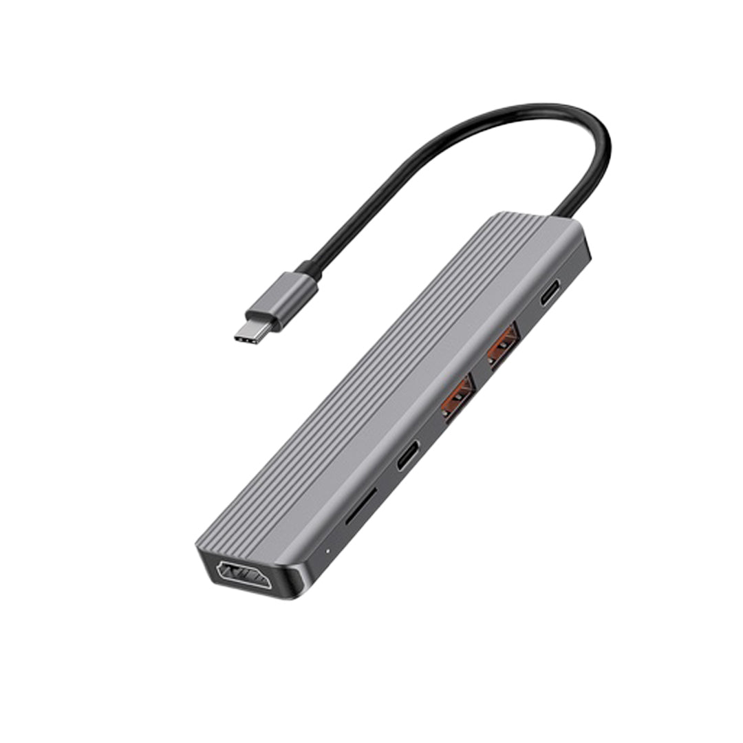 Powerology 6 in 1 Slim 4k Hdmi USB C Hub
