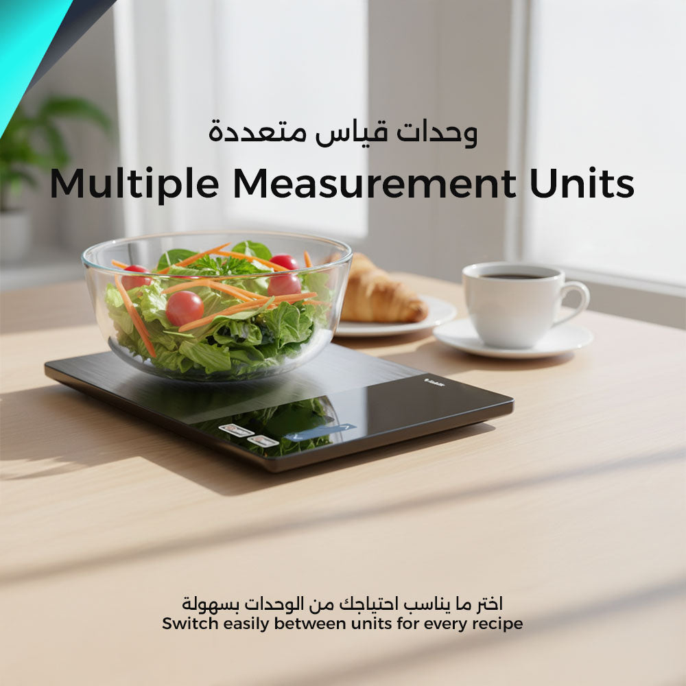 ميزان اكل تكتك 5 كجم مع تطبيق وشاشة ذكية لعرض السعرات الحرارية Taktik Smart Food Scale