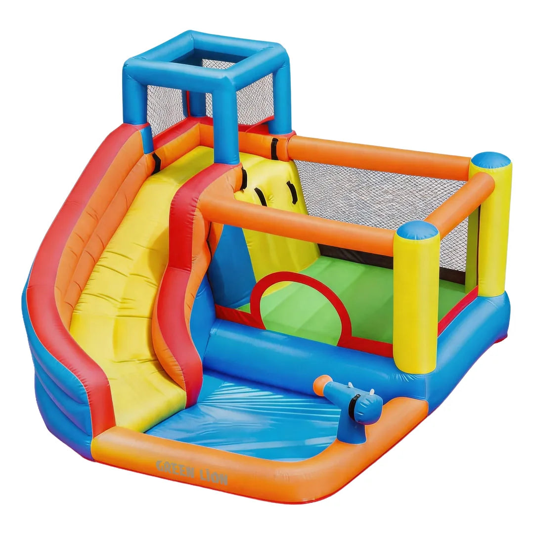Green Lion Joy Land Inflatable Bounce House - Multicolor