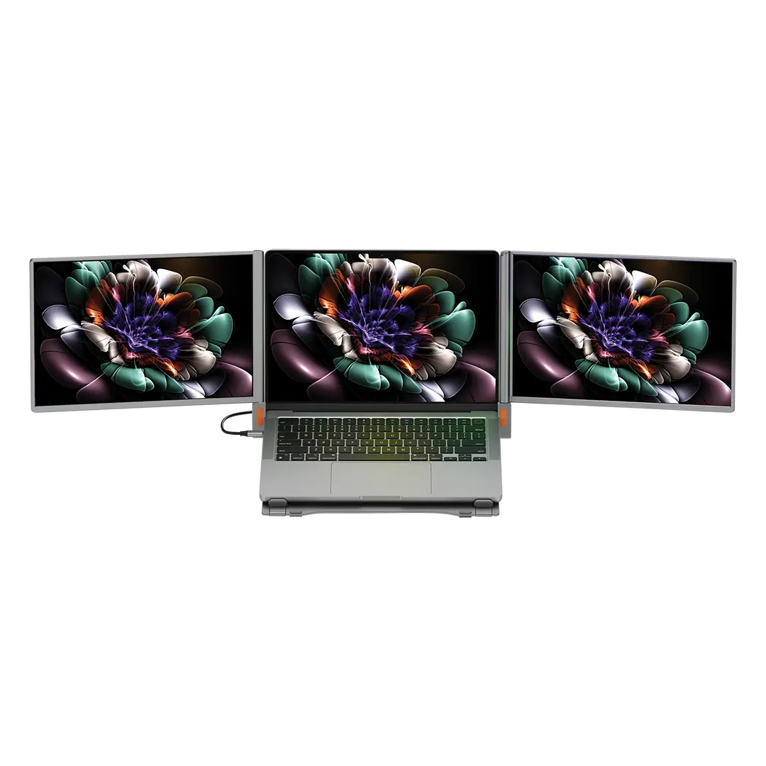 Powerology Portable Dual Screen Monitor Gray