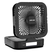 Green Lion Solar Trio Fan| Light|Power Bank - Black