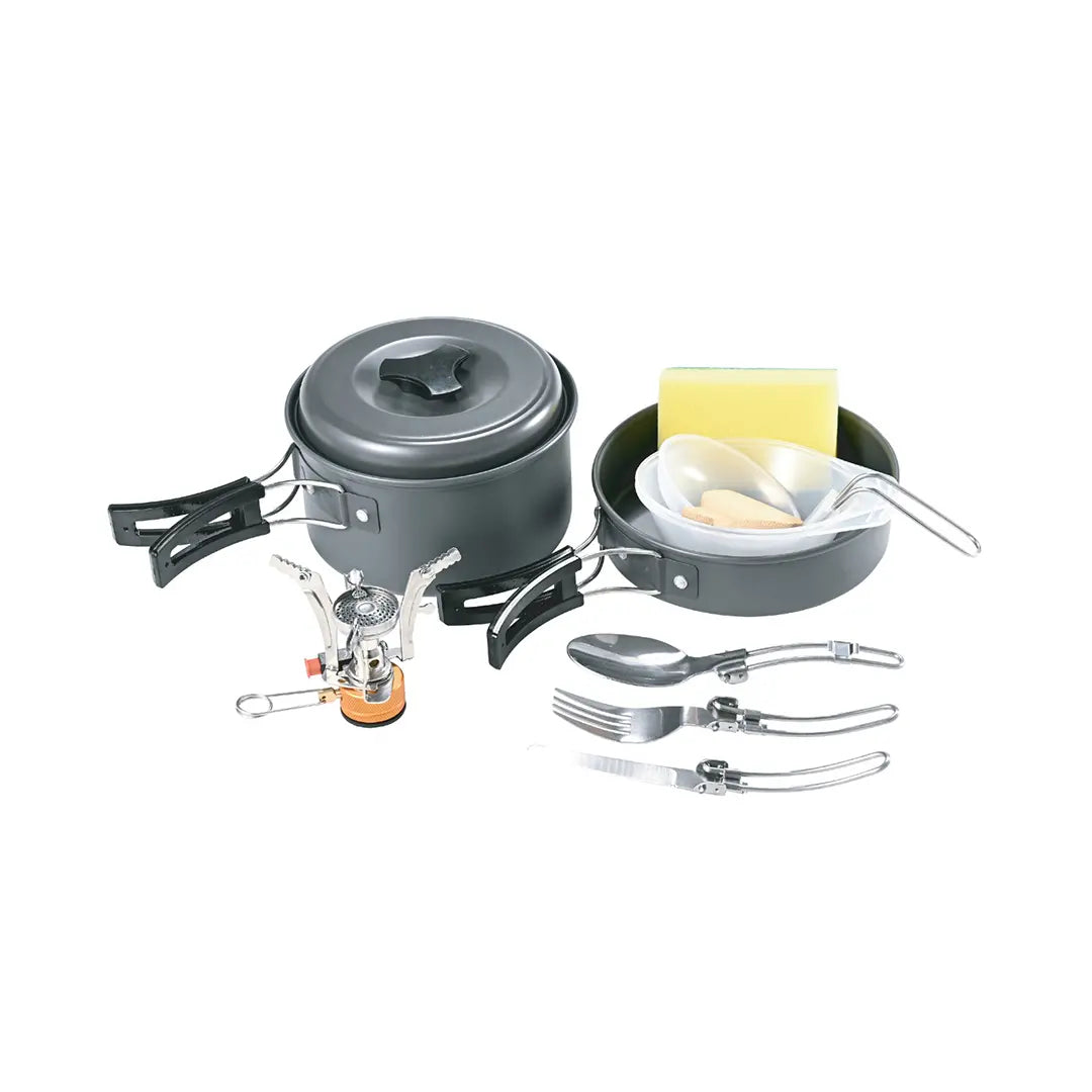 Green Lion 10 in 1 Camping Cookware Black