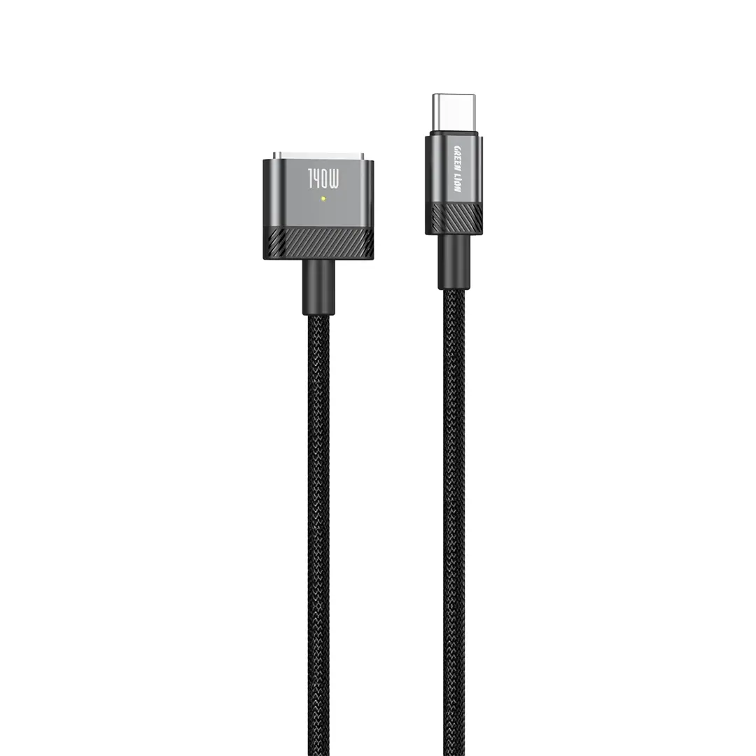 Green Lion USB C to MagSafe 3 Magnetic Charging Cable Black