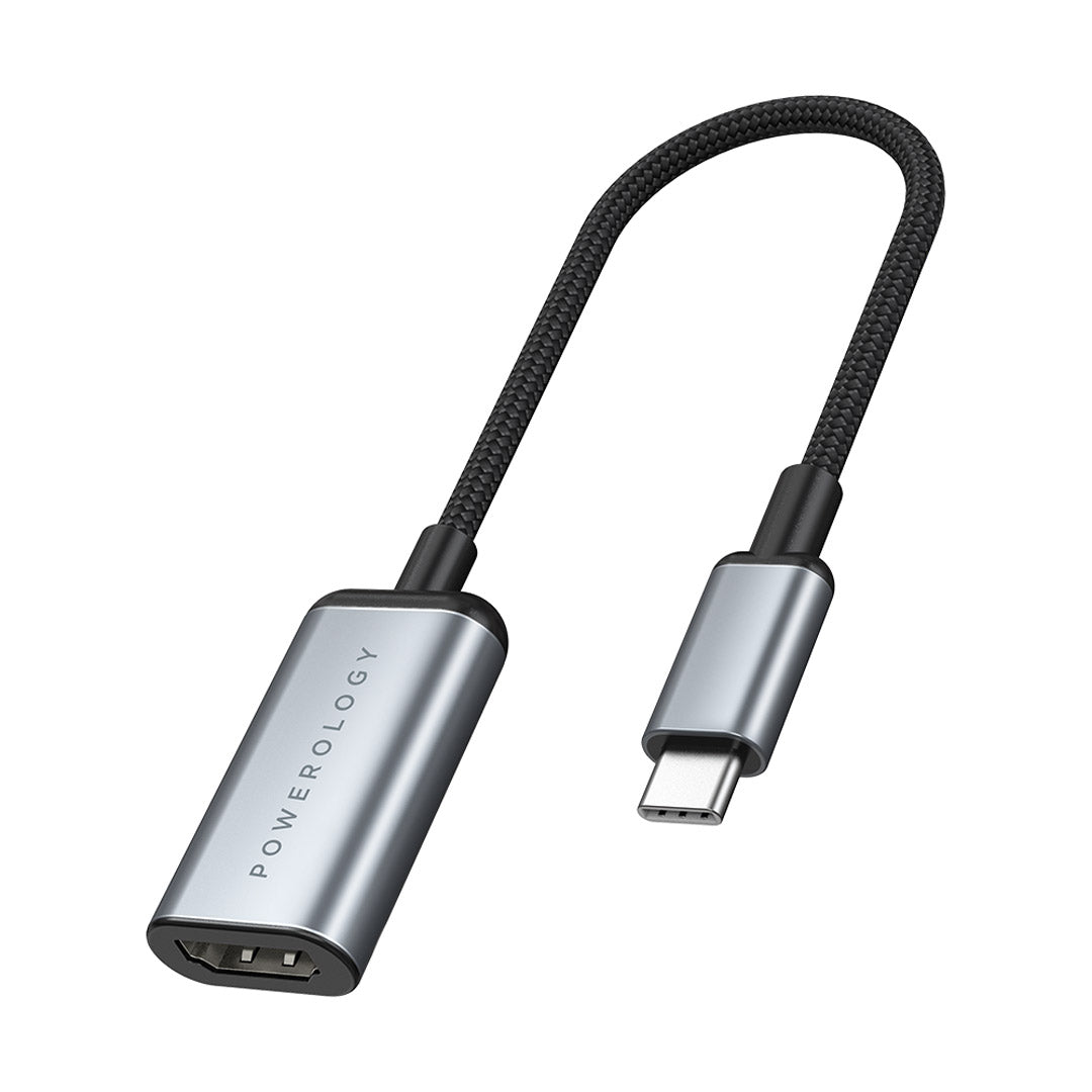 Powerology Braided Type C to Hdmi Cable 4k 60hz Gray