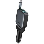 Green Lion Retractable 72w Car Charger Black