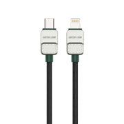 Green Lion USB C to Lightning Electroplated Braided Cable Black Dark Green