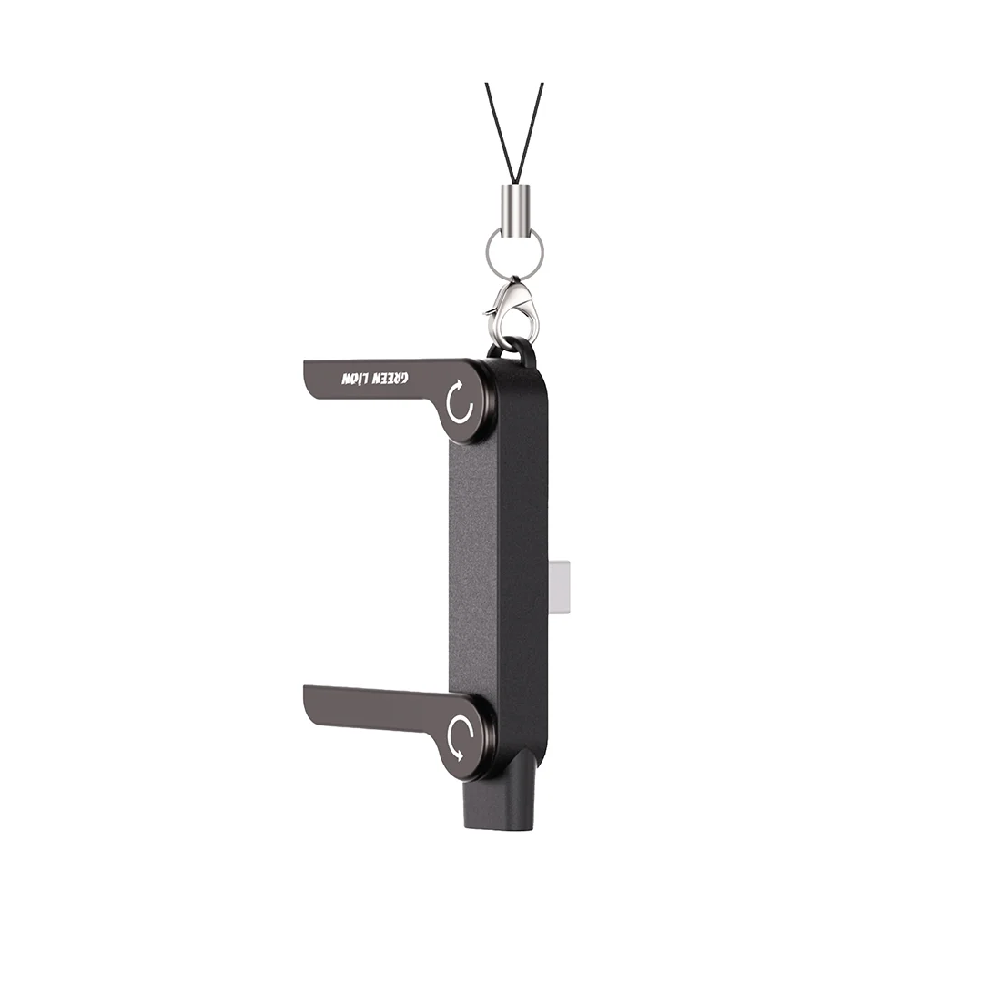 Green Lion USB C 2 in 1 Otg Holder Black