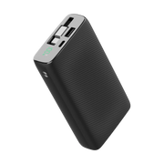 Powerology 20000mAh Retractable Cable Power Bank Black