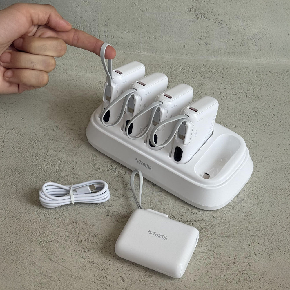 محطة شاحن متنقل باور بنك تايب سي 5 في 1 تكتك 10000 مللي أمبير Power Bank Station Set