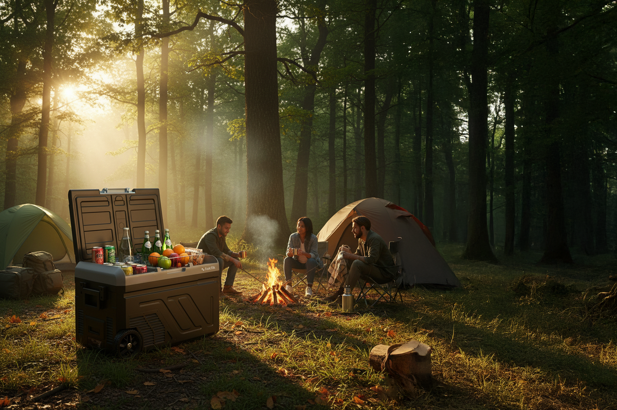 Taktik Dual Compartment Portable Fridge and Freezer 40L, down to -20°C, with a Large Battery