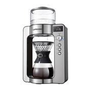 LePresso Artisan Brew Automatic Pour Over Brewing with Rotating Drip Customized Settings Silver