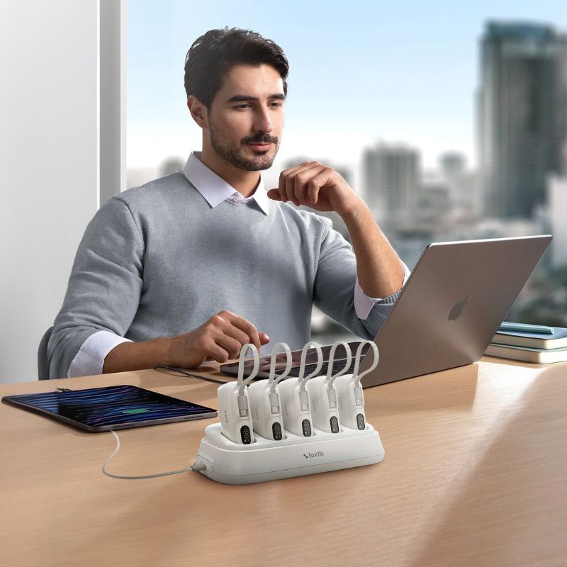 محطة شاحن متنقل باور بنك تايب سي 5 في 1 تكتك 10000 مللي أمبير Power Bank Station Set