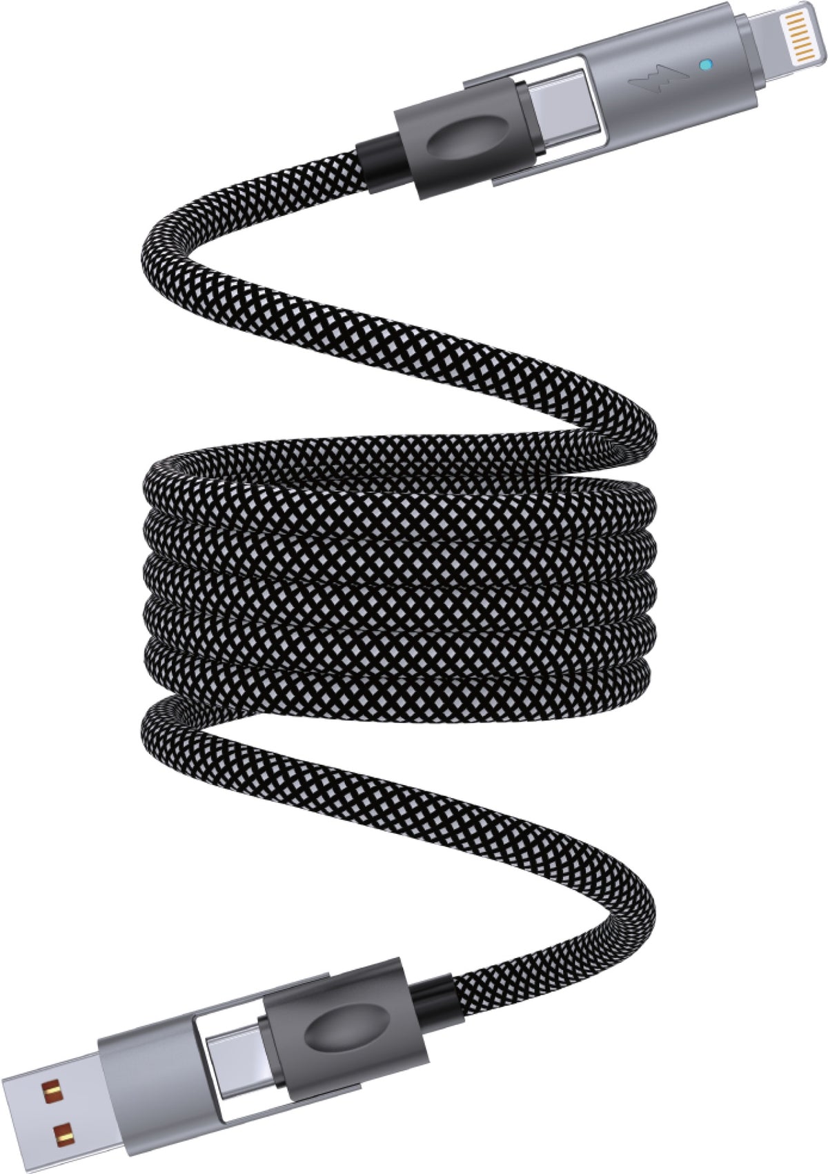 Taktik 4-in-1 Magnetic Charging Cable - USB-C and Lightning - 1 Meter